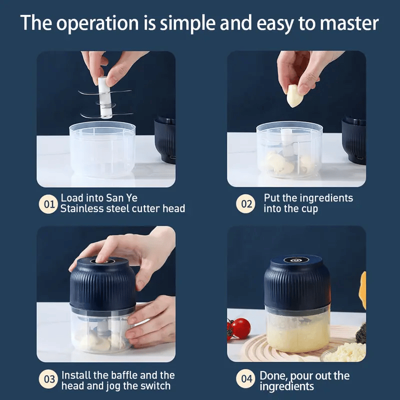 🥩Upgraded version💥Portable electric garlic chopper, meat and vegetable grinder, meat grinder/mincer