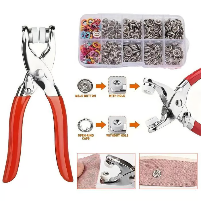 Metal Snap Buttons with Fastener Pliers Kit