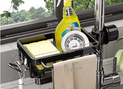 Faucet Storage Rack, Metal Sink Storage Rack with Fixed Bracket