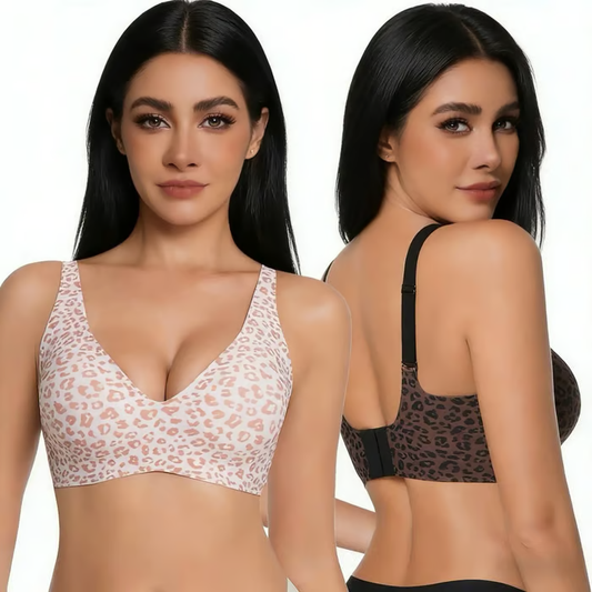 NESLEMY Wireless Bra | Comfortable Push-Up, Seamless, Deep V for Daily Wear