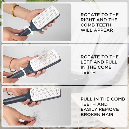 Rotating lifting comb, one-button cleaning, retractable massage comb