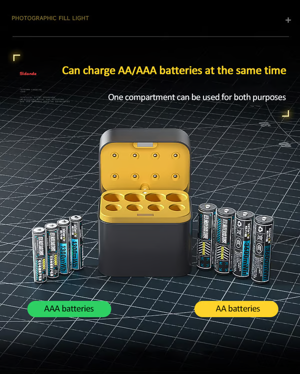 🔋AA/AAA Lithium Battery Smart Charging Case