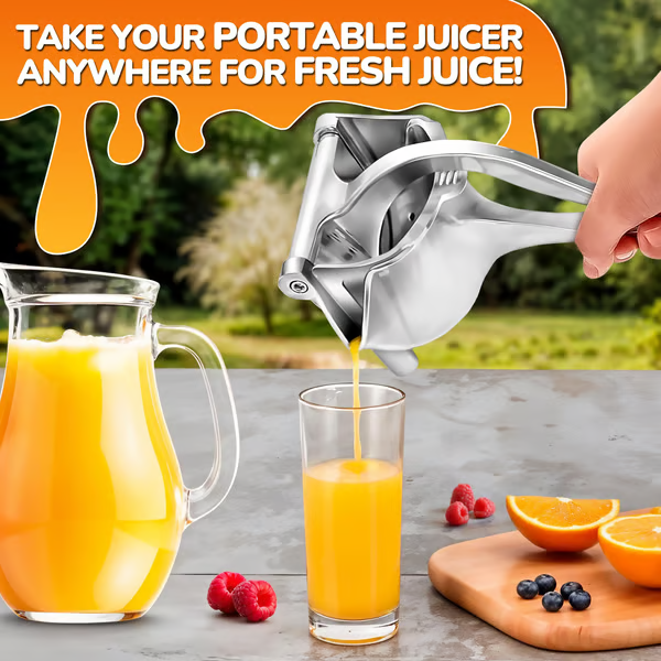 🍹Hand Juicer Squeezer - Aluminum Manual Press Juicer with Ergonomic Grip for Efficient Juice Extraction of Pomegranates Citrus & More, Durable Compact Easy to Use & Clean Manual Citrus Juicer.