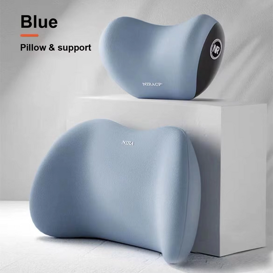 Car headrest and waist support set