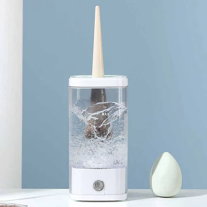 Automatic Electric Makeup Brush Cleaner Machine Plastic Storage Box Organizer Bucket Lazy Sponge Powder Puff Cake Cleaning Tool