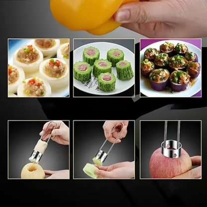 2 Pcs Fruit and Vegetable Corer Tool, Red Bell Pepper Seed Corer, Stainless Steel Fruite Corer
