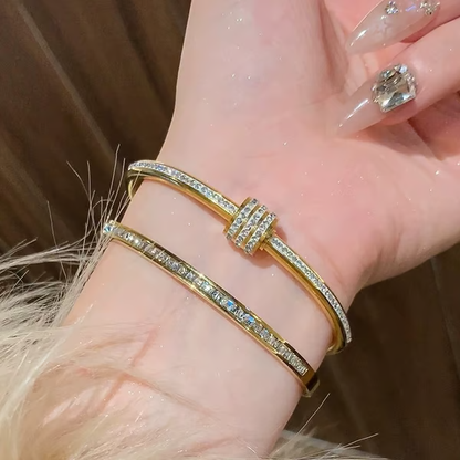 5-Piece Elegant Stainless Steel Bracelet Set, Fashionable Classic Design