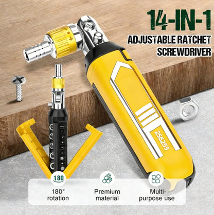 14-in-1 Adjustable Ratchet Screwdriver