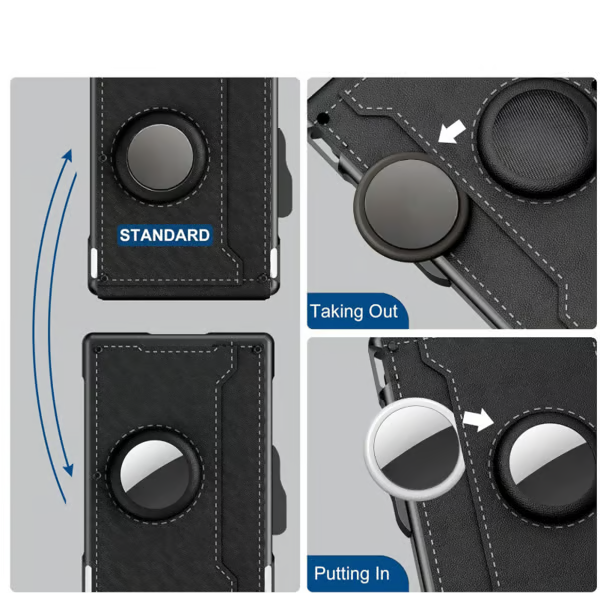 Wallet for Men - with Pop Up Aluminum Case Money Clip Slim Leather Slots Credit Card Holder RFID Blocking Bifold Minimalist Wallet