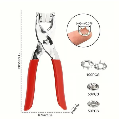 Metal Snap Buttons with Fastener Pliers Kit
