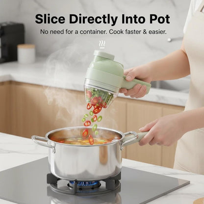 🥗4-in-1 Multifunctional Cordless Electric Food Processor | Chop onions, mince garlic, beat eggs – all in one machine