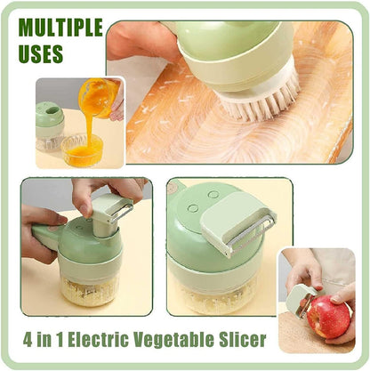 🥗4-in-1 Multifunctional Cordless Electric Food Processor | Chop onions, mince garlic, beat eggs – all in one machine